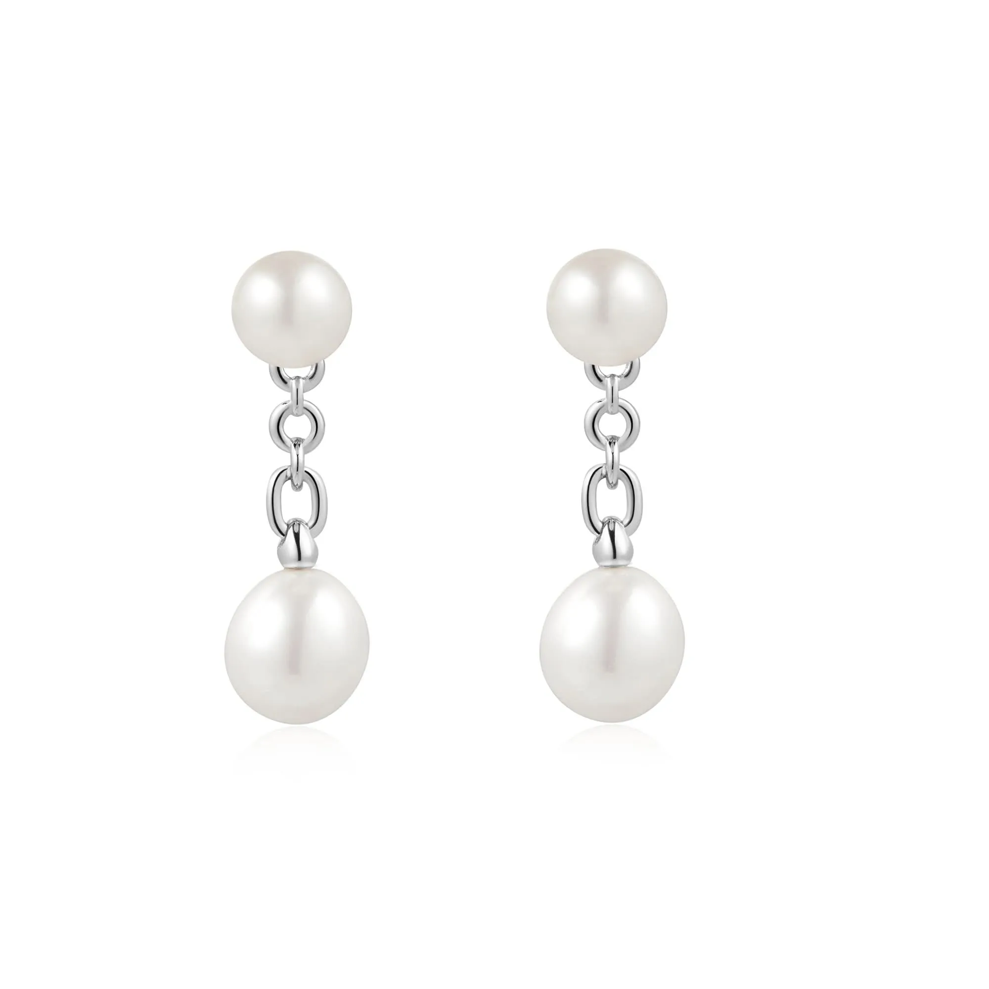 Boucles d'oreilles à clous Ania Haie avec perles d'eau douce argentées E058-06H Bijoux Ania Haie
