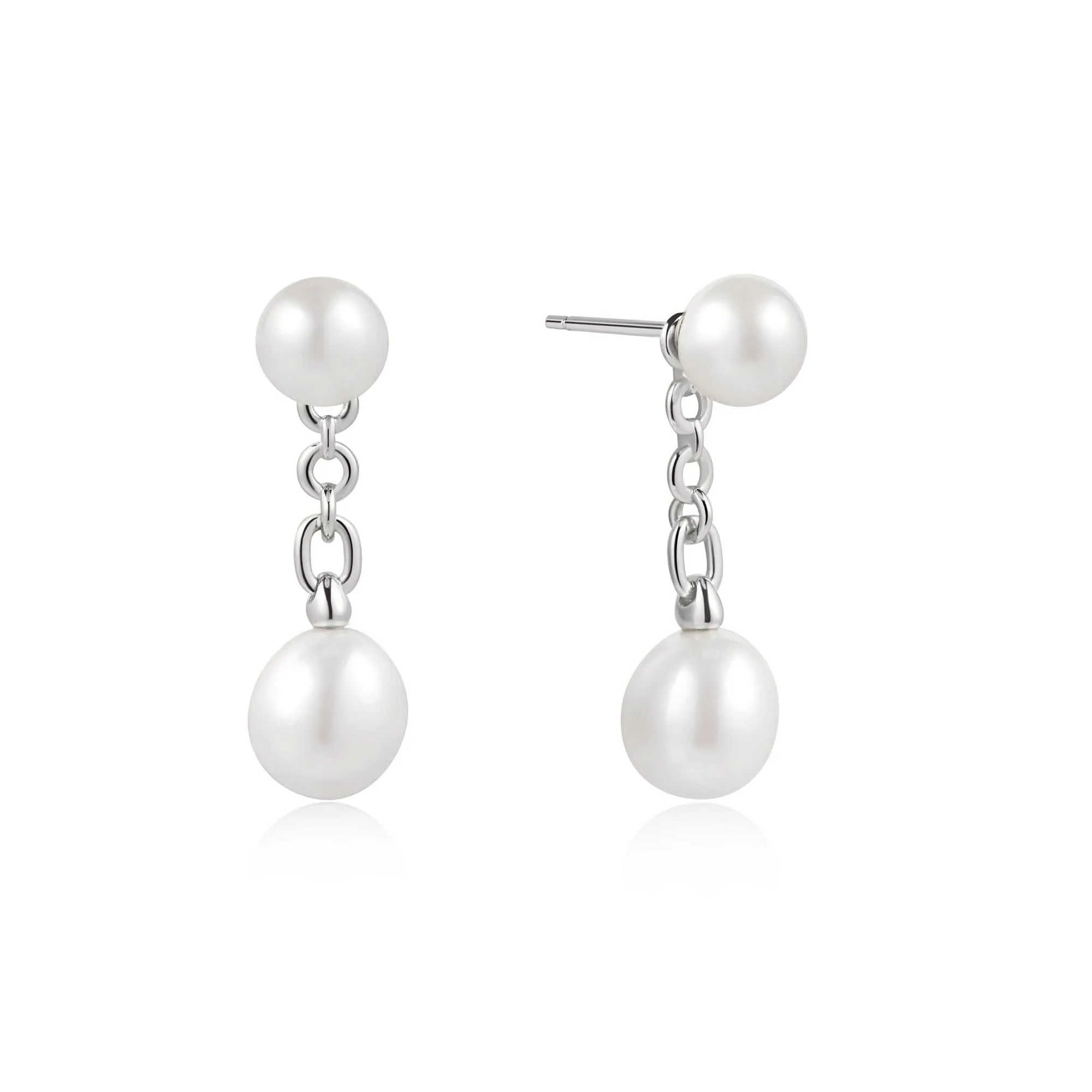 Boucles d'oreilles à clous Ania Haie avec perles d'eau douce argentées E058-06H Bijoux Ania Haie