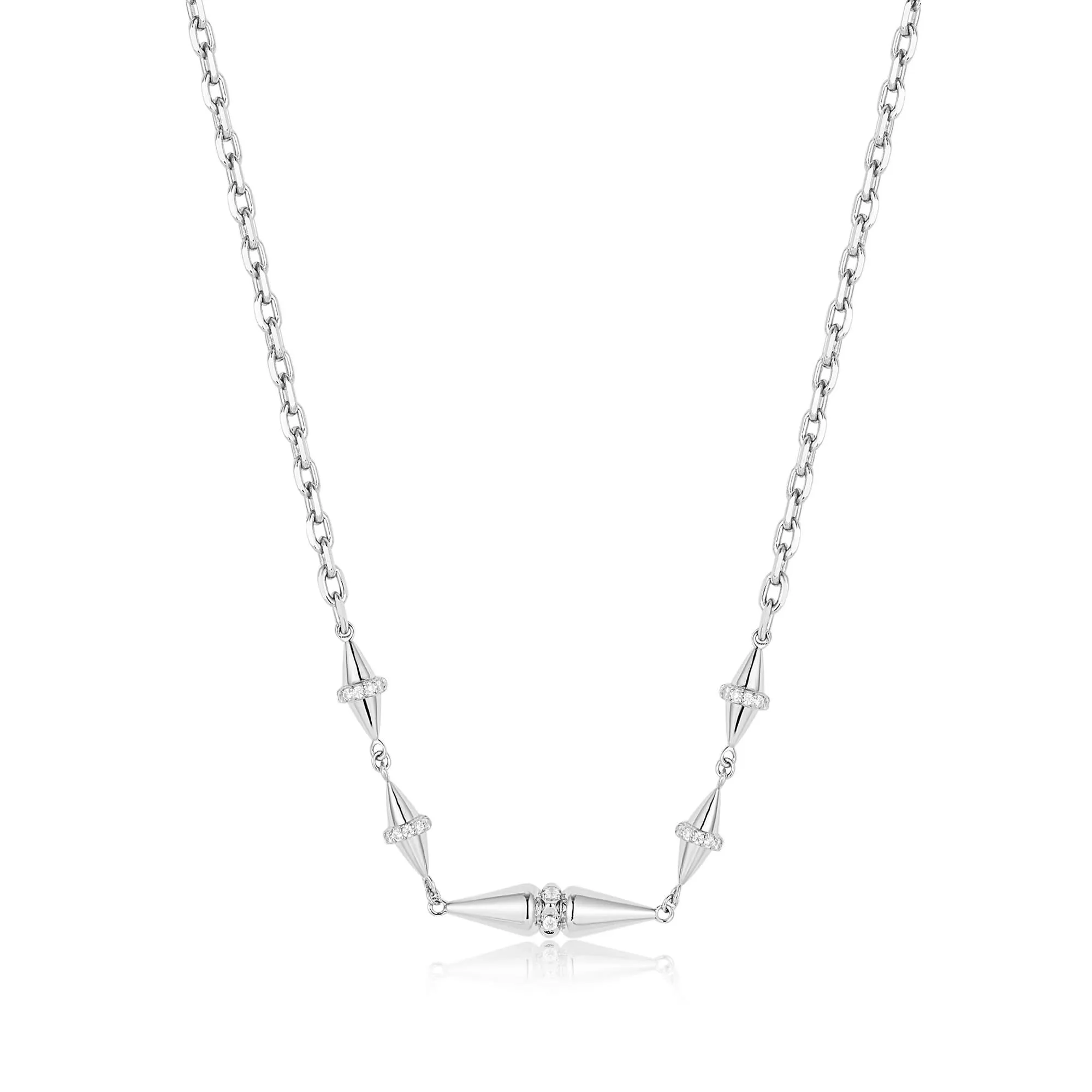 Collier chaîne géométrique argenté Ania Haie N053-04H Bijoux Ania Haie