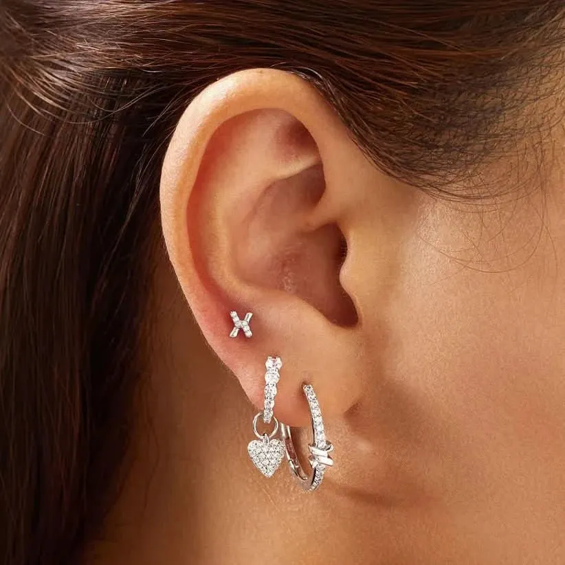 Ania Haie Huggies à dégradé argenté pavé E061-06H Bijoux Ania Haie