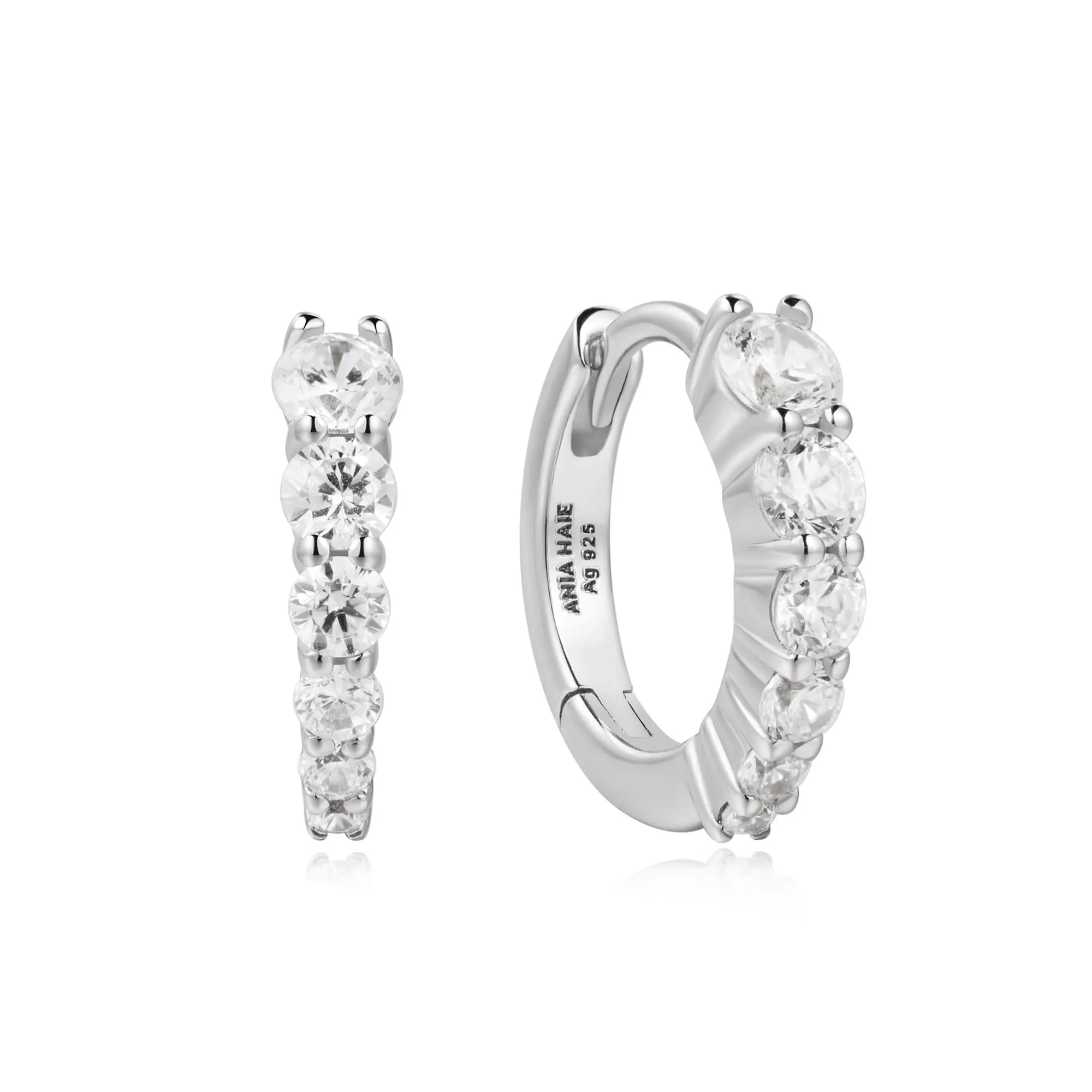Ania Haie Huggies à dégradé argenté pavé E061-06H Bijoux Ania Haie