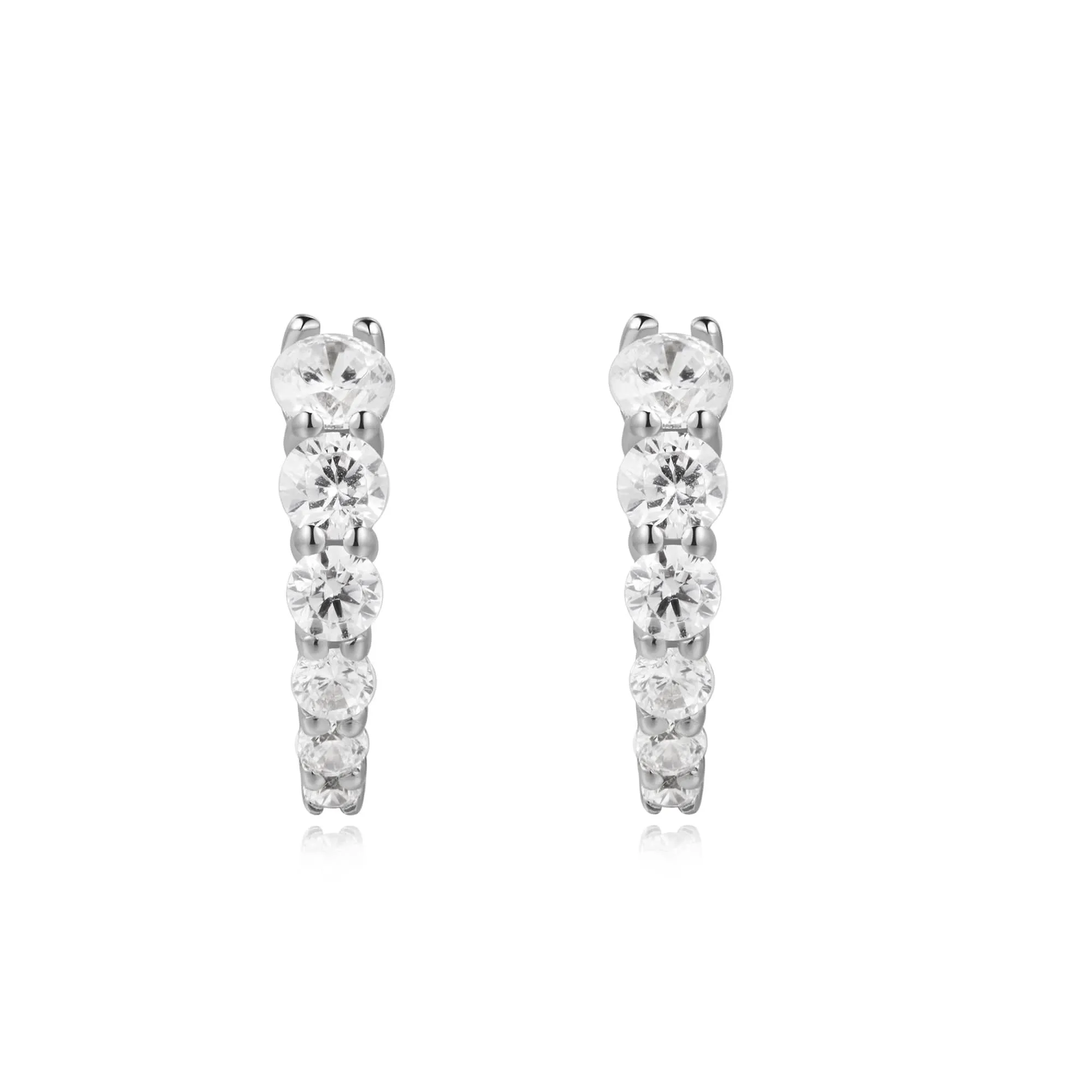 Ania Haie Huggies à dégradé argenté pavé E061-06H Bijoux Ania Haie