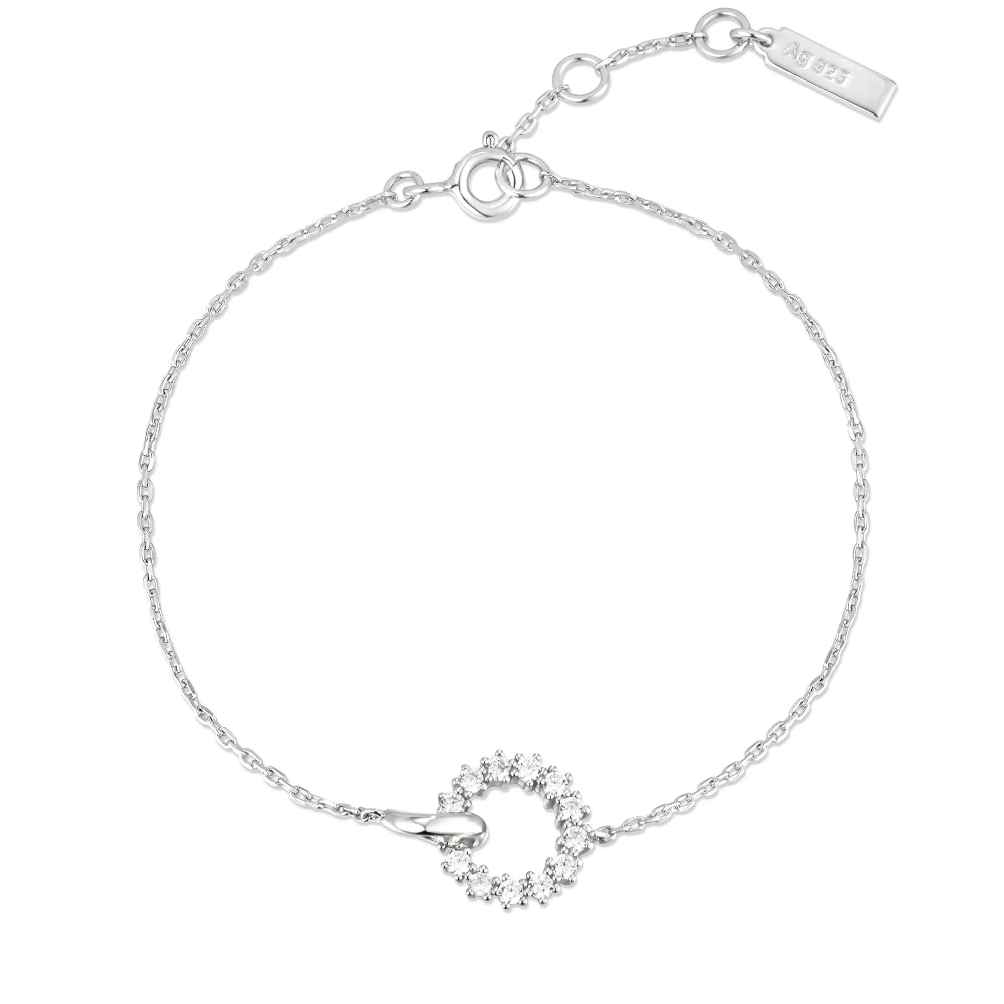 Bracelet Pavé de Cercles Entrelacés en Argent Ania Haie B056-01H Bijoux Ania Haie