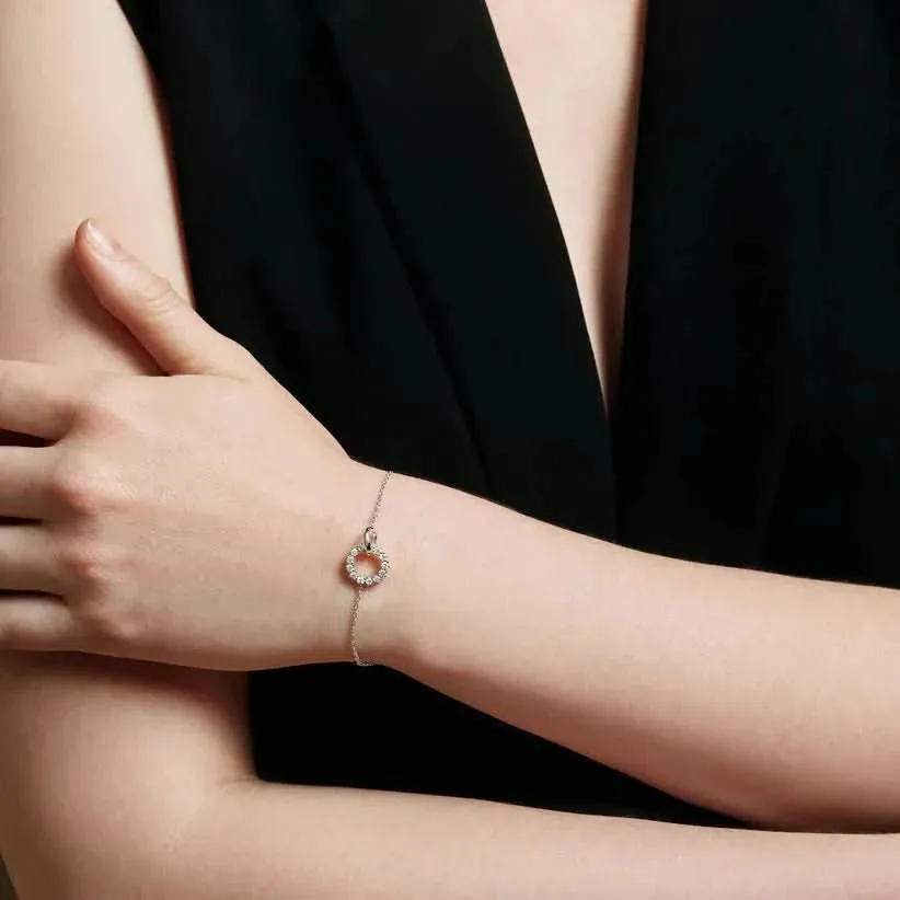 Bracelet Pavé de Cercles Entrelacés en Argent Ania Haie B056-01H Bijoux Ania Haie