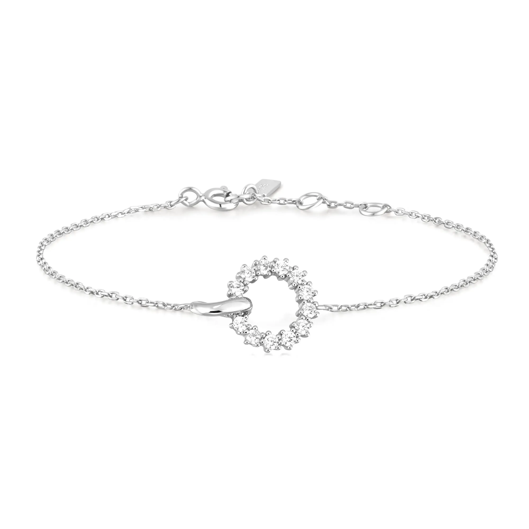 Bracelet Pavé de Cercles Entrelacés en Argent Ania Haie B056-01H Bijoux Ania Haie