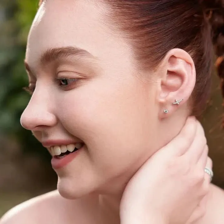 Ania Haie Boucles d'oreilles à clous Silver Kiss Pavé E057-02H Bijoux Ania Haie