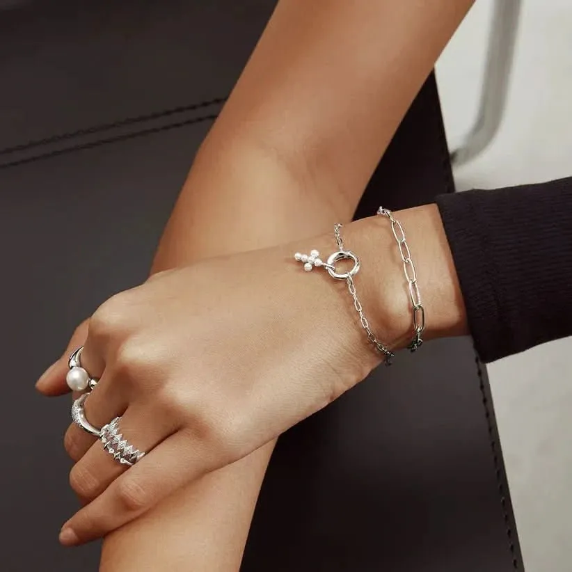 Bracelet maillon argenté épais Ania Haie B060-02H Bijoux Ania Haie