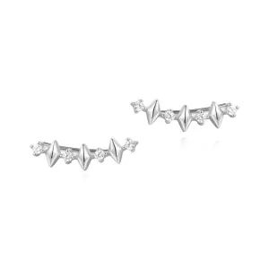 Boucles d'oreilles grimpantes argentées multicolores scintillantes E061-04H Ania Haie Jewellery