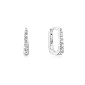 Ania Haie Boucles d'oreilles ovales en argent pavé Huggies E059-10H Bijoux Ania Haie
