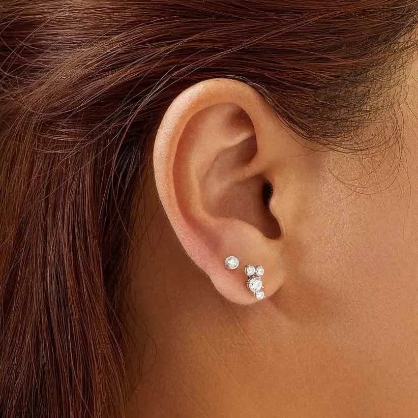 Boucles d'oreilles Barbell Pavé Argenté Climber Ania Haie E058-01H Bijoux Ania Haie