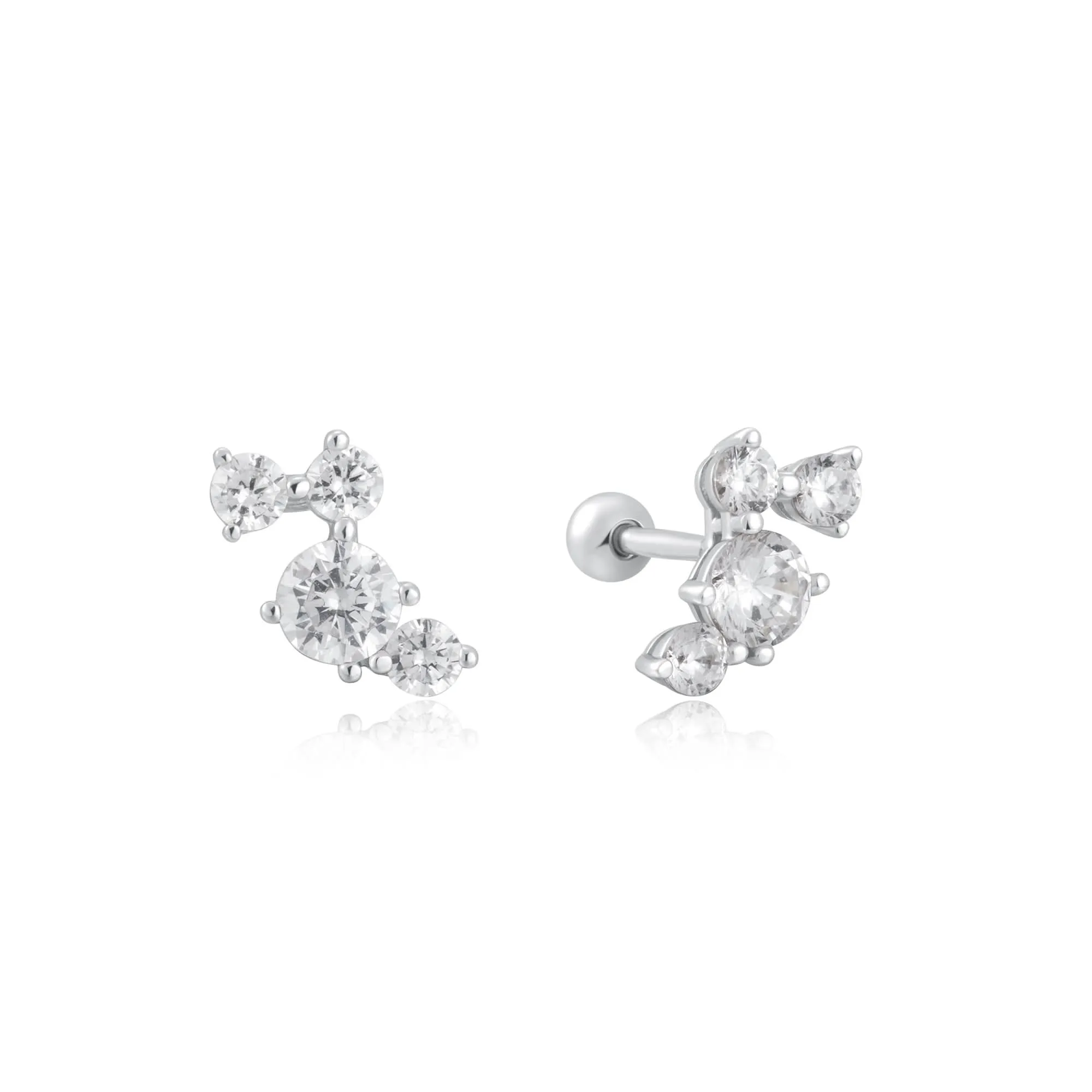 Boucles d'oreilles Barbell Pavé Argenté Climber Ania Haie E058-01H Bijoux Ania Haie