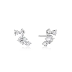 Boucles d'oreilles à clous grimpants en pavé argenté Ania Haie E058-09H Bijoux Ania Haie