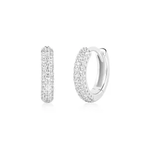 Ania Haie Boucles d'oreilles Silver Pavé Huggies E057-04H Bijoux Ania Haie