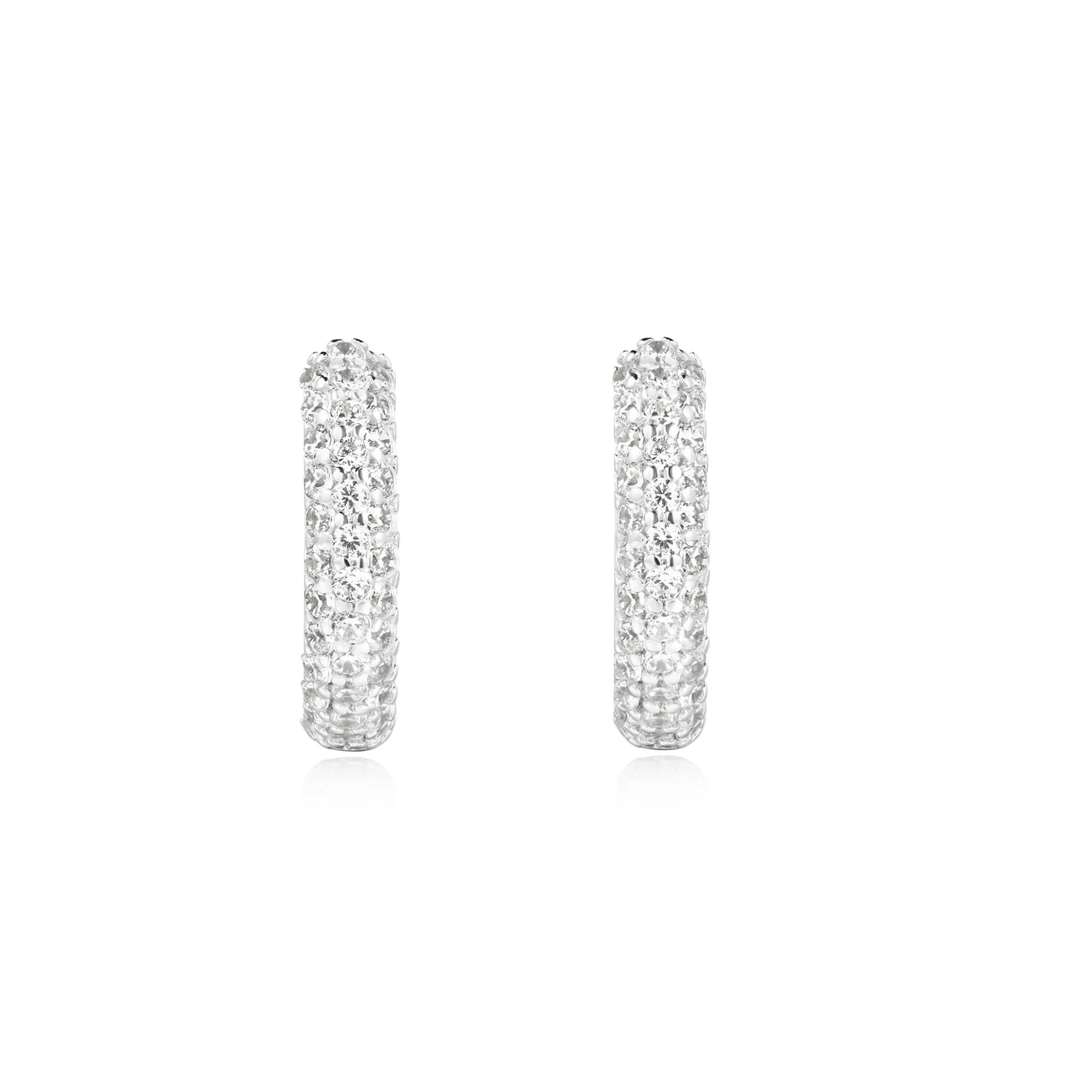 Ania Haie Boucles d'oreilles Silver Pavé Huggies E057-04H Bijoux Ania Haie