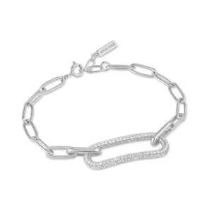 Bracelet Ania Haie en maillons pavés argentés B051-01H Bijoux Ania Haie