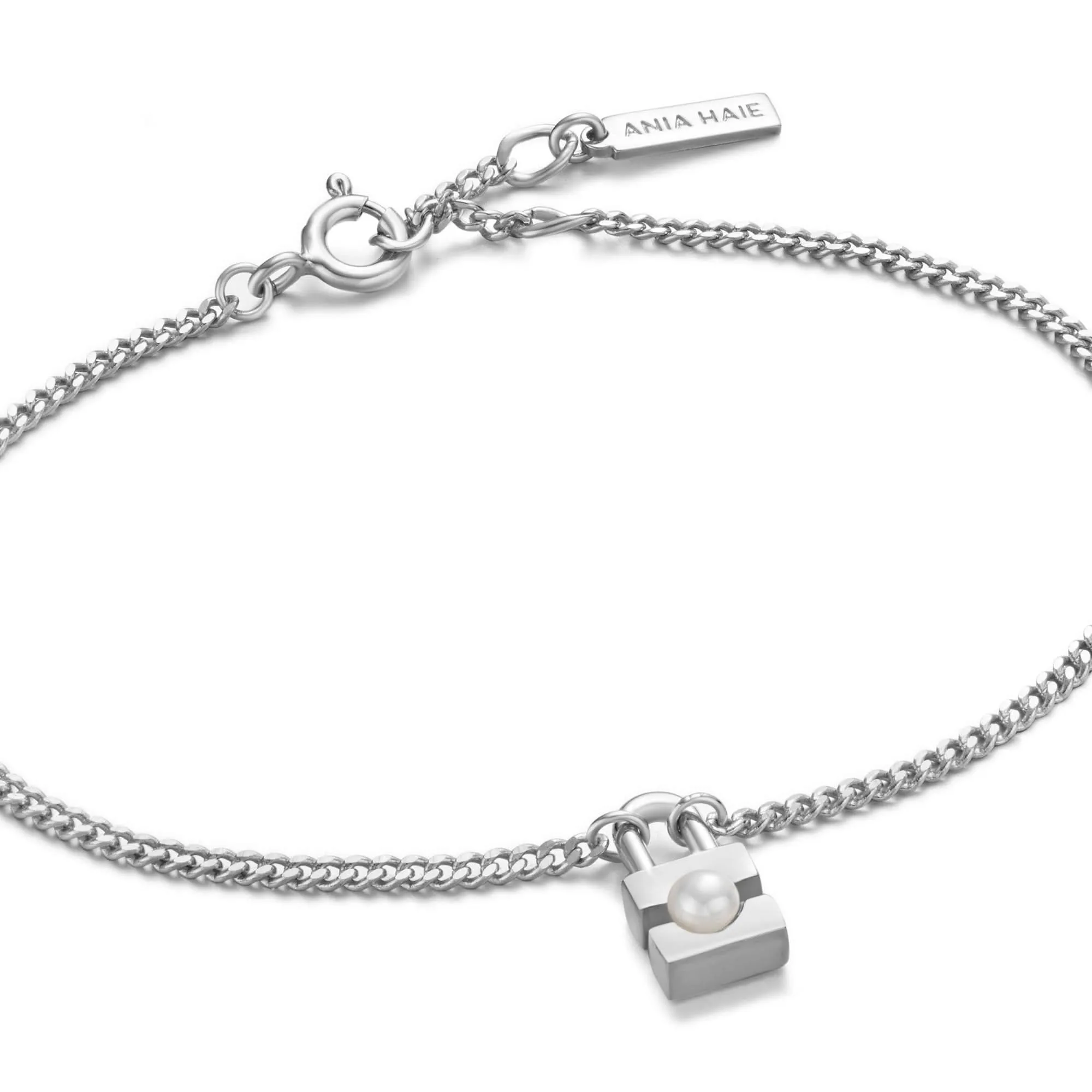 Bracelet cadenas perle argentée Ania Haie B054-01H Bijoux Ania Haie