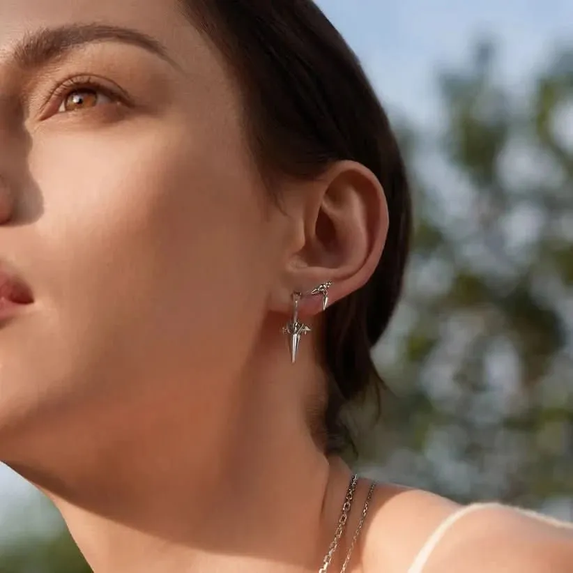 Boucles d'oreilles à clous Silver Point E053-03H par Ania Haie Bijoux