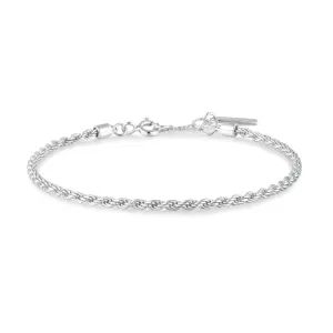 Bracelet Ania Haie torsadé en corde argentée B058-04H Bijoux Ania Haie