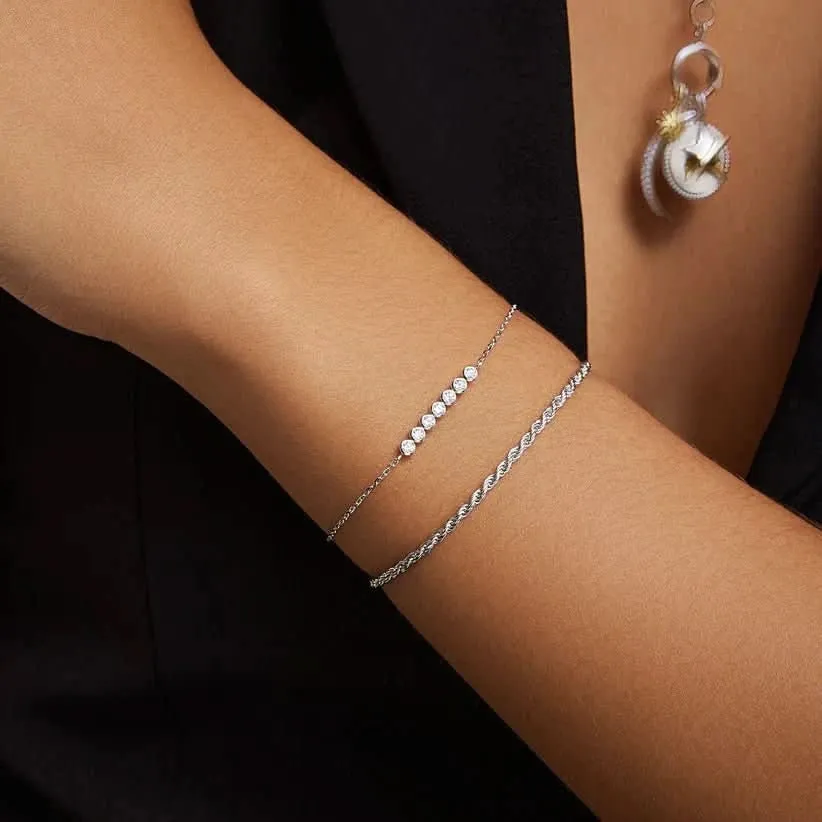 Bracelet Ania Haie torsadé en corde argentée B058-04H Bijoux Ania Haie