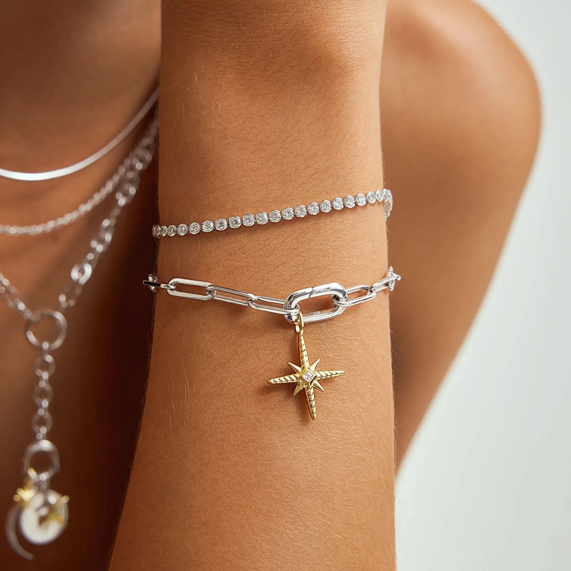 Bracelet Ania Haie en rangée d'argent avec sertissage B058-06H Bijoux Ania Haie