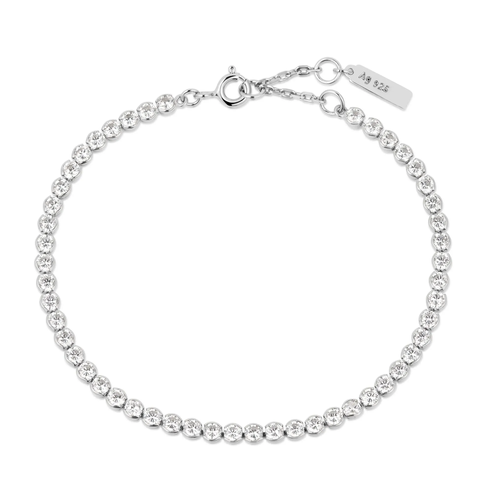 Bracelet Ania Haie en rangée d'argent avec sertissage B058-06H Bijoux Ania Haie