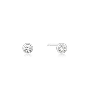 Boucles d'oreilles solitaires en zirconium cubique argenté Ania Haie E059-03H Bijoux Ania Haie