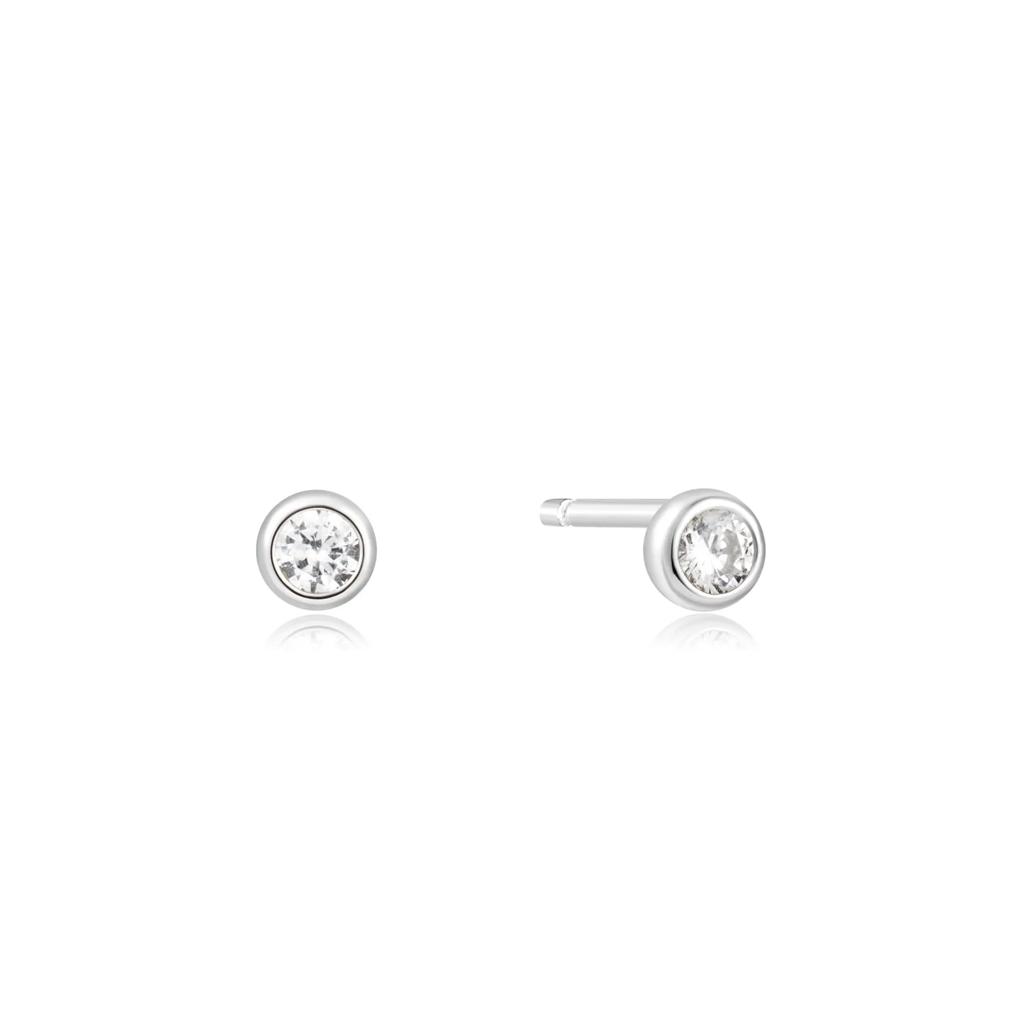 Boucles d'oreilles solitaires en zirconium cubique argenté Ania Haie E059-03H Bijoux Ania Haie