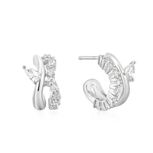 Boucles d'oreilles doubles étincelantes Ania Haie Silver Sparkle E056-04H Bijoux Ania Haie