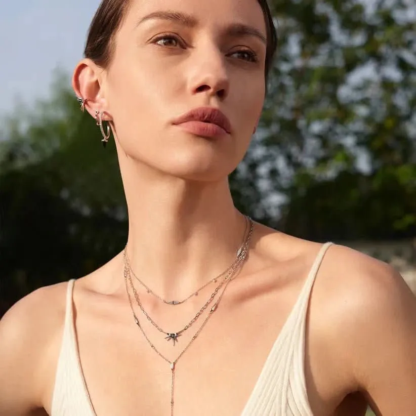 Ania Haie Collier en Y Pointu à Paillettes Argentées N053-05H Bijoux Ania Haie