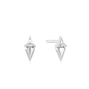 Ania Haie Boucles d'oreilles à clous géométriques en zirconium cubique triangle argenté E059-04H Bijoux Ania Haie