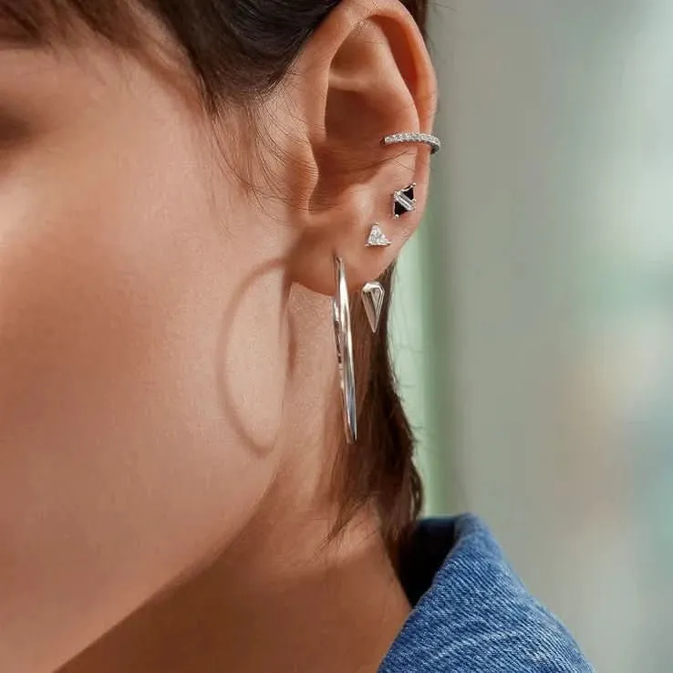Ania Haie Boucles d'oreilles à embouts géométriques en zirconium cubique triangle argenté E059-11H Bijoux Ania Haie