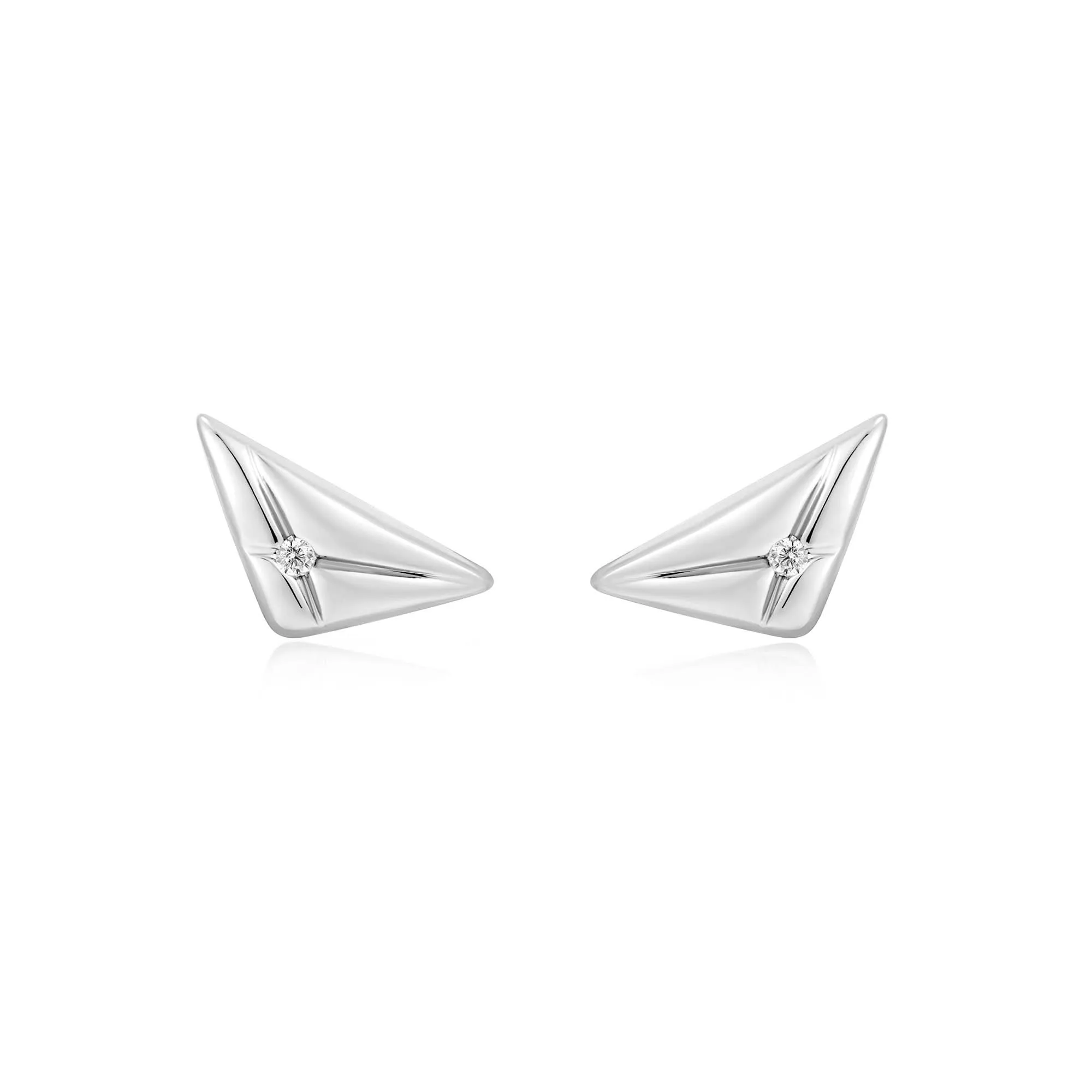 Boucles d'oreilles à clous Triangle argenté Kiss E059-05H Ania Haie Bijoux