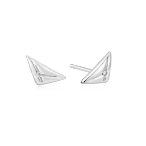 Boucles d'oreilles à clous Triangle argenté Kiss E059-05H Ania Haie Bijoux