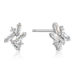 Ania Haie Boucles d'oreilles à clous en argent sterling avec amas scintillant