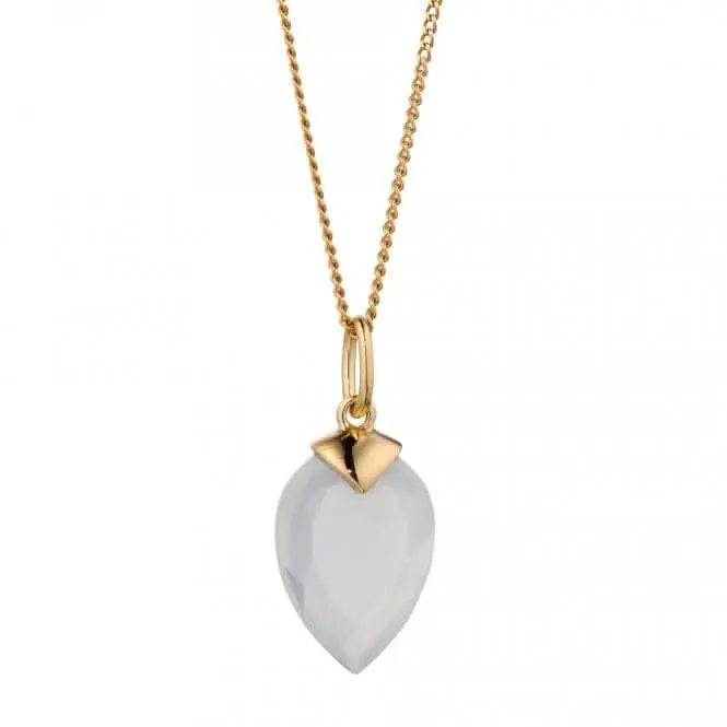 Pendentif en calcédoine pierre de naissance plaqué or jaune d'avril P4978 Beginnings Jewellery