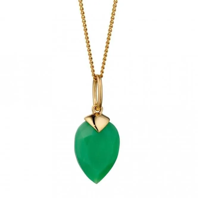 Pendentif en calcédoine pierre de naissance plaqué or jaune août P4982 Beginnings Jewellery