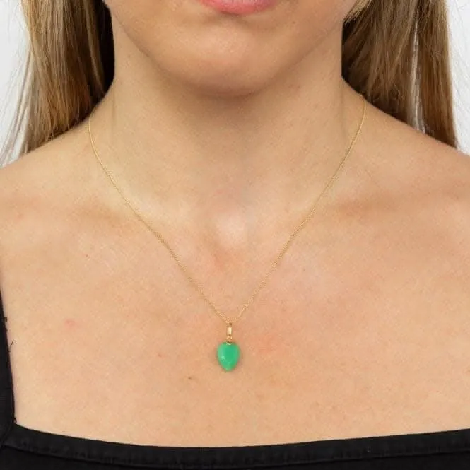 Pendentif en calcédoine pierre de naissance plaqué or jaune août P4982 Beginnings Jewellery