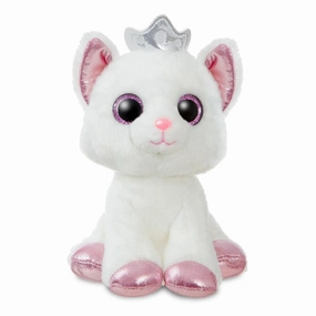AURORA Duchess White Cat with Crown Plush 17cm