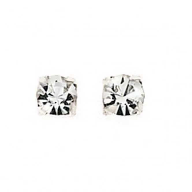 Boucles d'oreilles à clous en argent sterling A127C avec cristal clair de 4mm - Débuts Bijoux