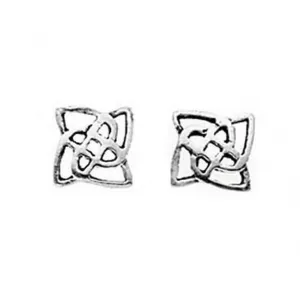 Boucles d'oreilles à clous carrés celtiques A170 en argent sterling - Débuts Bijoux