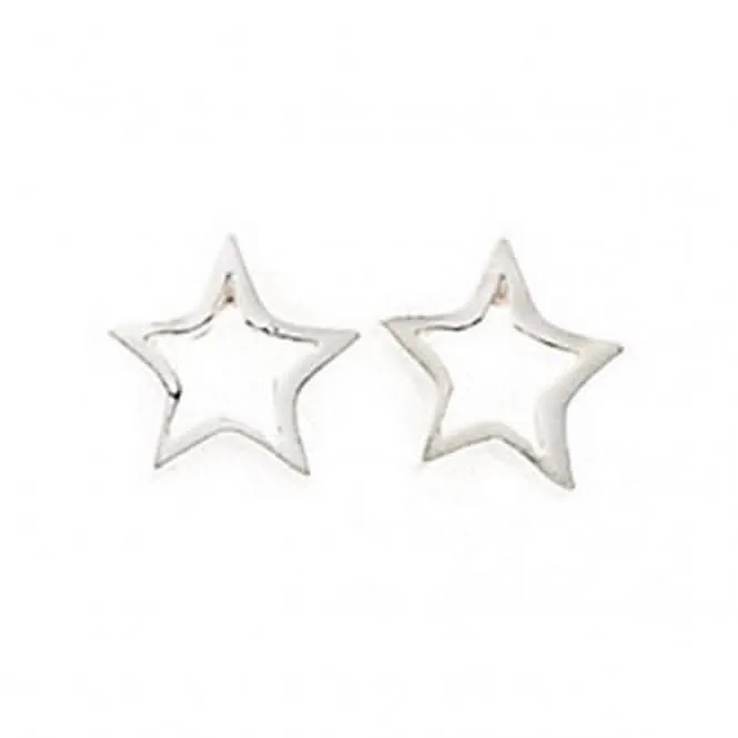 Boucles d'oreilles à clous Étoile Ouverte en Argent Sterling A686 - Débuts Bijoux