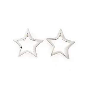 Boucles d'oreilles à clous Étoile Ouverte en Argent Sterling A686 - Débuts Bijoux
