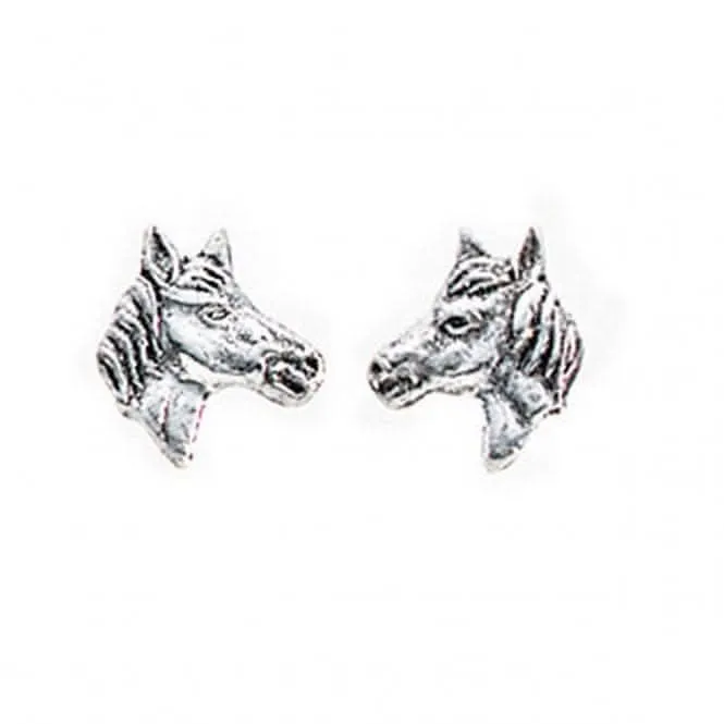 Boucles d'oreilles à clous Tête de cheval en argent sterling A737 - Débuts Bijoux