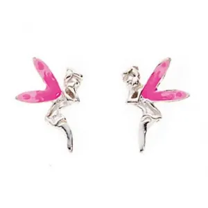 Boucles d'oreilles à clous Fée ailée en argent sterling A802P - Débuts Bijoux