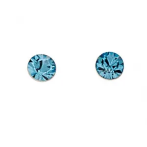 Boucles d'oreilles à clous en argent sterling A824A avec aigue-marine - Collection Beginnings