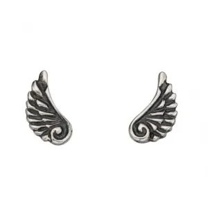 Boucles d'oreilles à clous Ailes d'Ange oxydées en argent sterling A927 - Débuts Bijoux