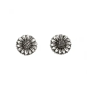 Boucles d'oreilles à clous Pâquerettes oxydées en argent sterling A966 - Débuts Bijoux