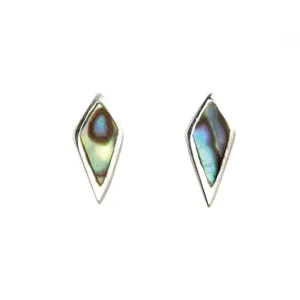 Boucles d'oreilles à clous en forme de coquille diamant A983S en argent sterling Beginnings Jewellery