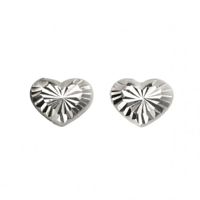 Boucles d'oreilles à clous en forme de cœur diamanté en argent sterling A987 - Débuts Joaillerie