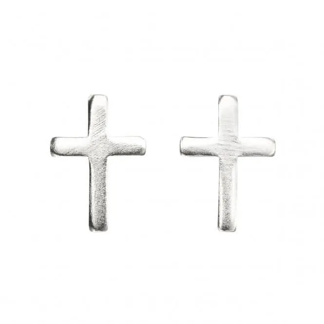 Boucles d'oreilles à clous en croix en argent sterling A991 - Débuts Bijoux